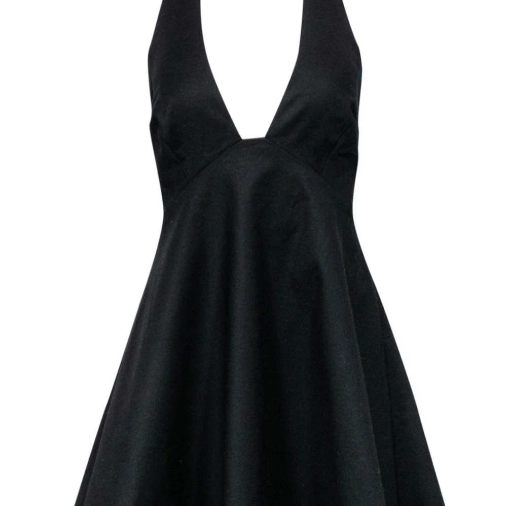 Halston Heritage Black Halter Dress